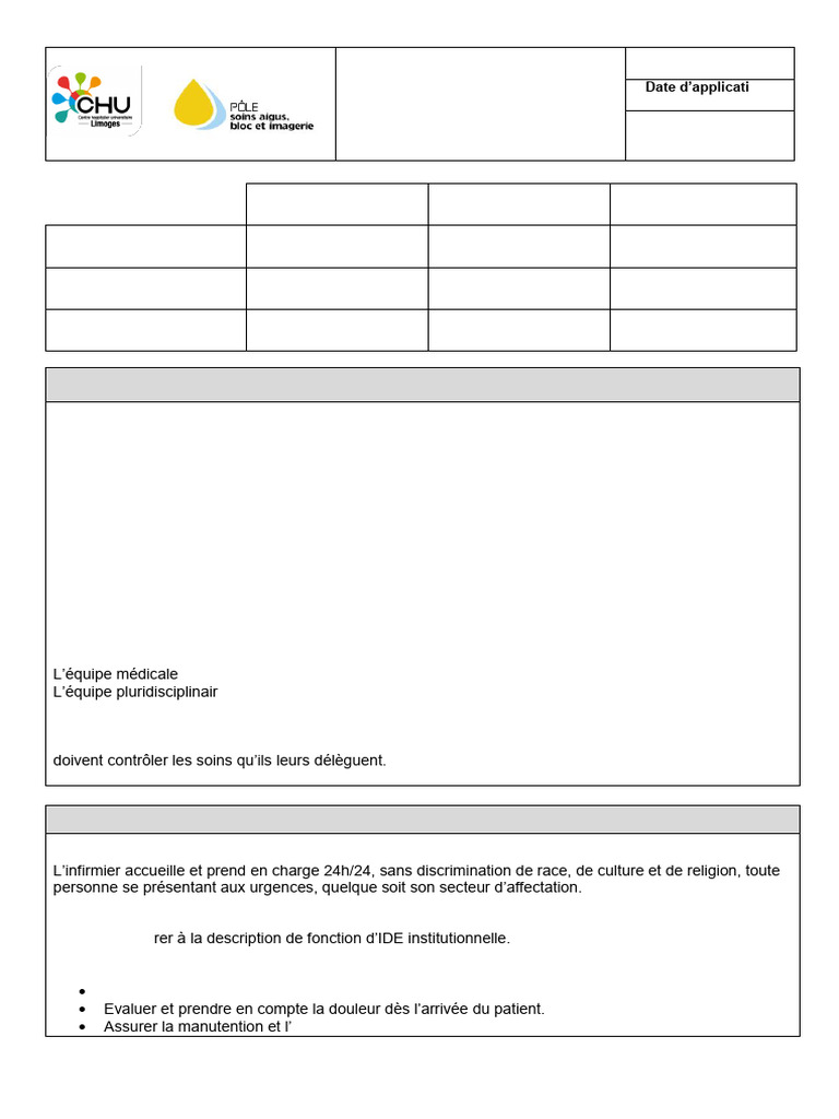 Fiche de poste Infirmier(e) Urgences | PDF | Allaitement | Médecine de ...