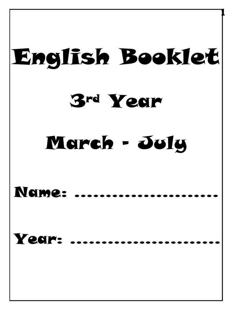 3rd Year English Booklet 2023 | PDF | Home & Garden