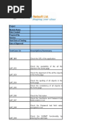 Project Module Name Date Created Prepared by Start Date of Testing Date of Approval