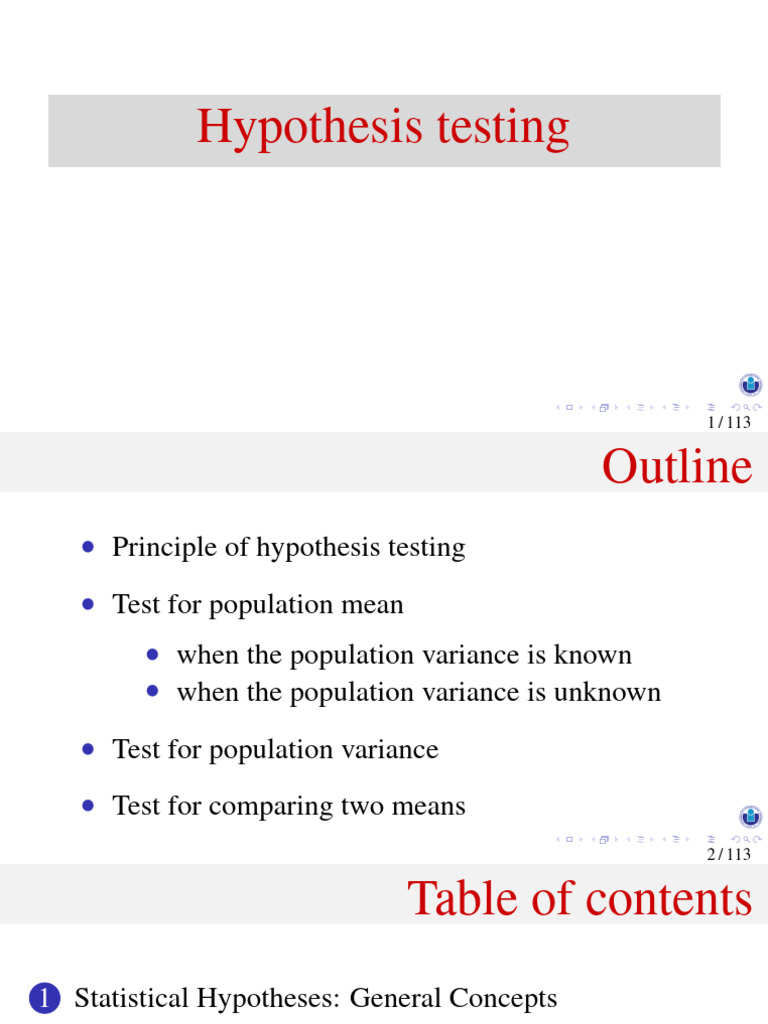 11 Hypothesis Testing | PDF | Statistical Hypothesis Testing | P Value
