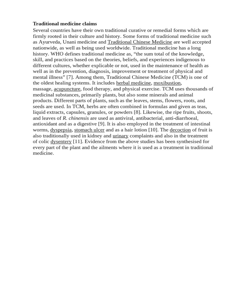 Overview of Traditional Medicine Practices | PDF