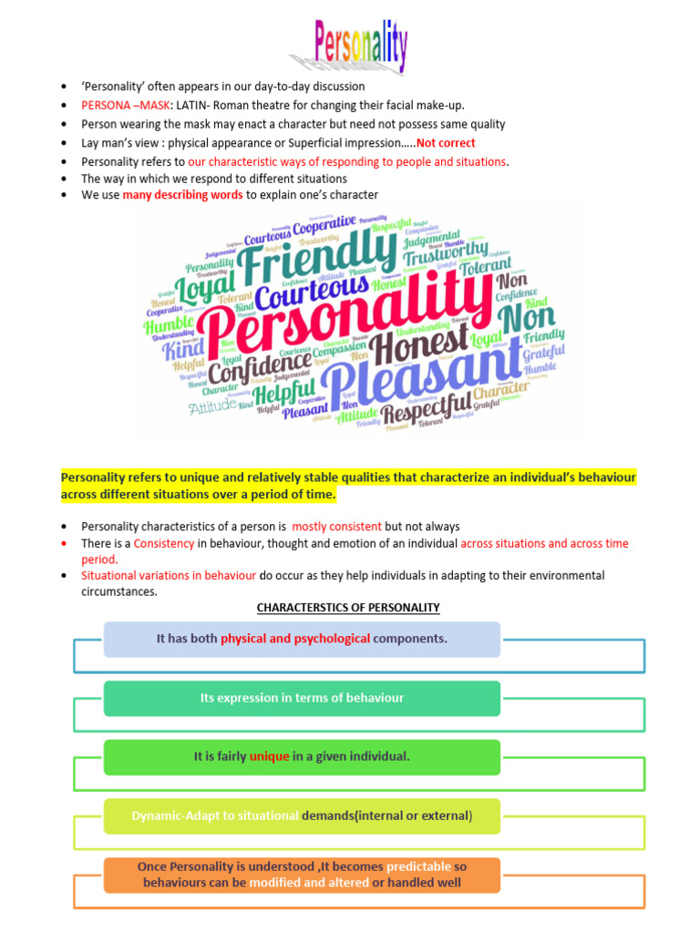 Personality - Types & Trait Approach | PDF | Extraversion And ...