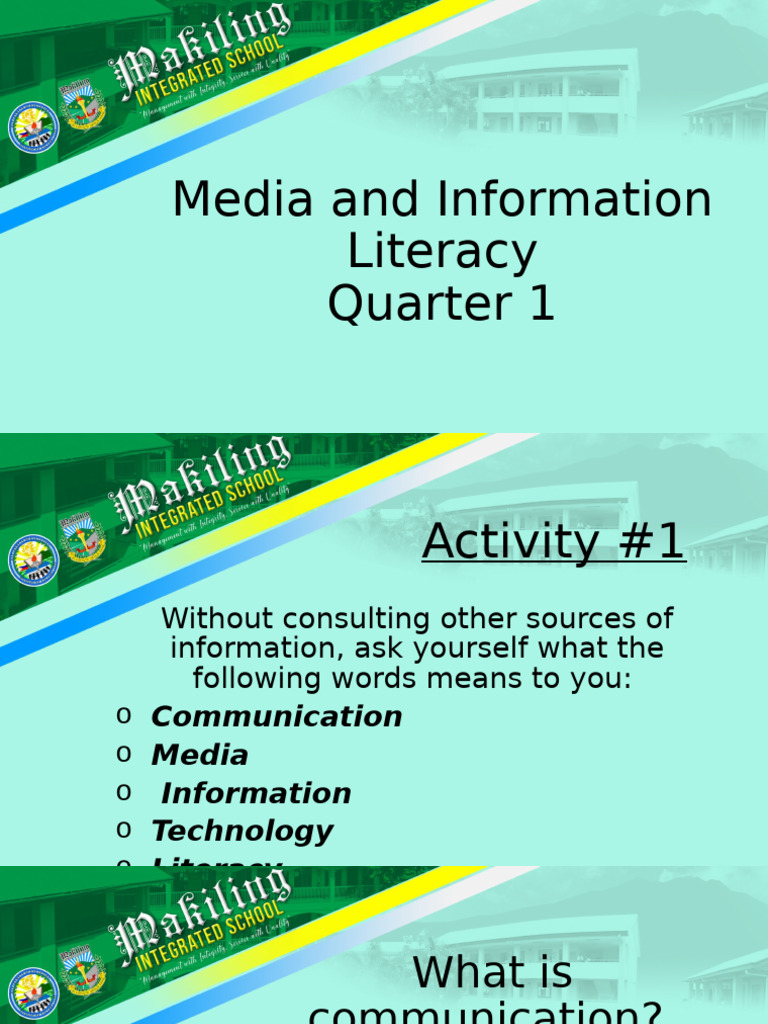 Introduction To MIL 1 | PDF | Communication | Nonverbal Communication