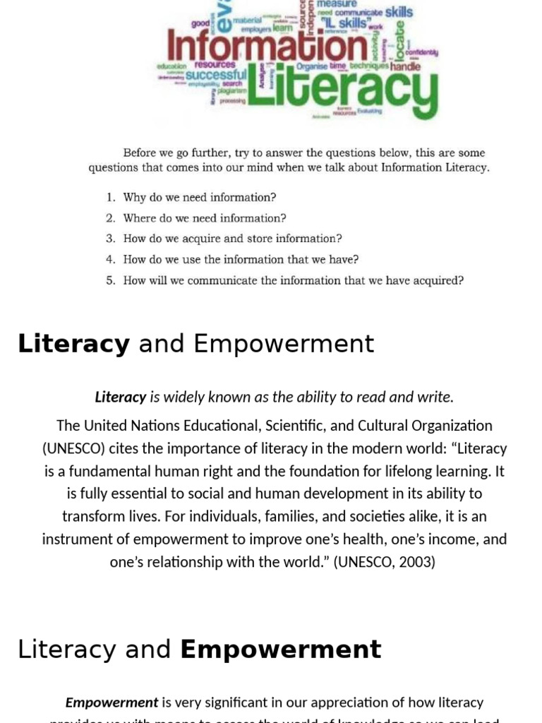 Information Technology 4 | PDF | Internet | Literacy