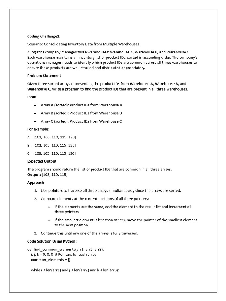 Coding Challenges2 Level of Difficulty Medium HIGH | PDF | Pointer ...