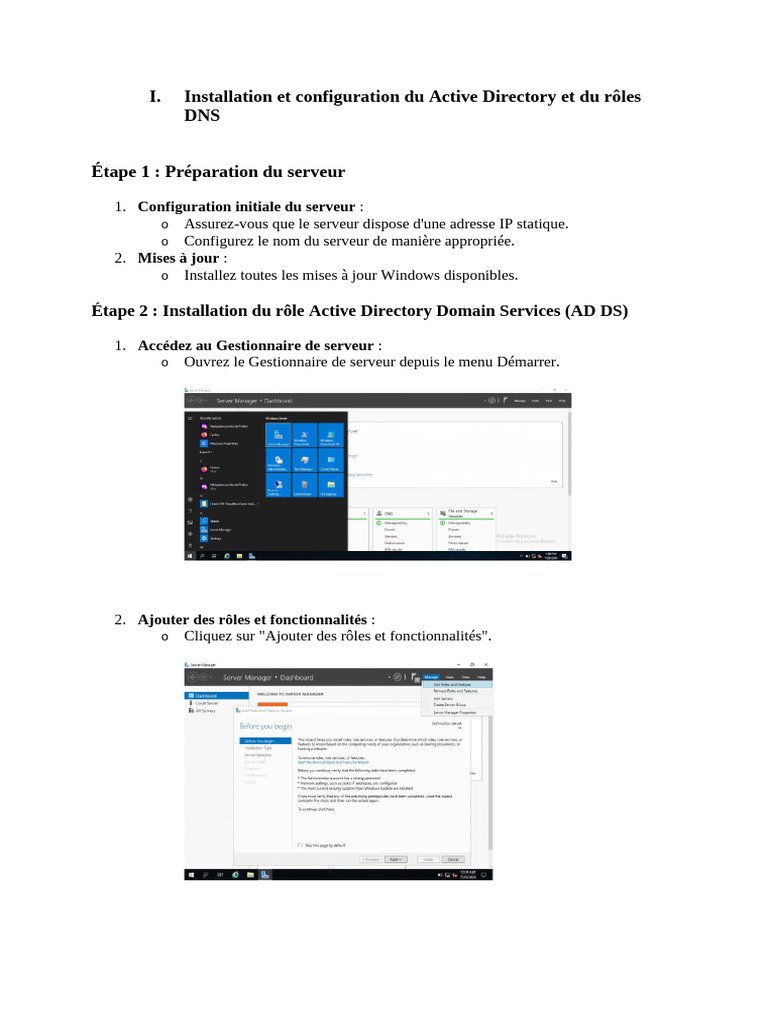 Installation d'Active Directory et DNS | PDF | Internet et Web | Internet