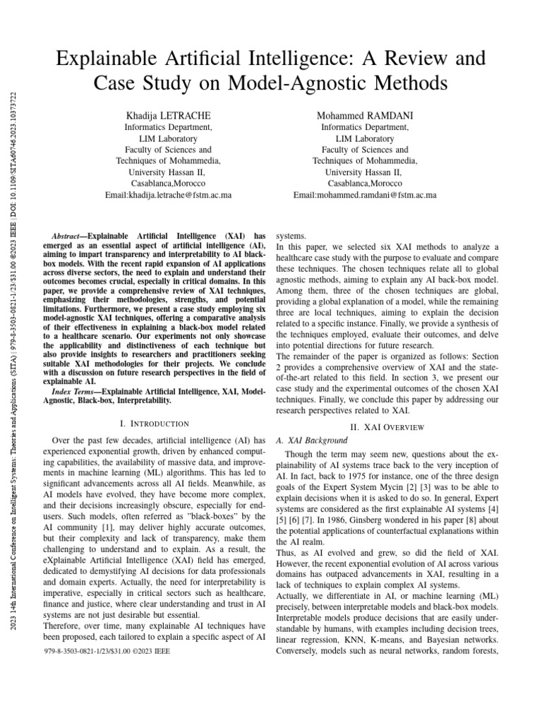 Model-Agnostic XAI Techniques Review | PDF | Artificial Intelligence ...