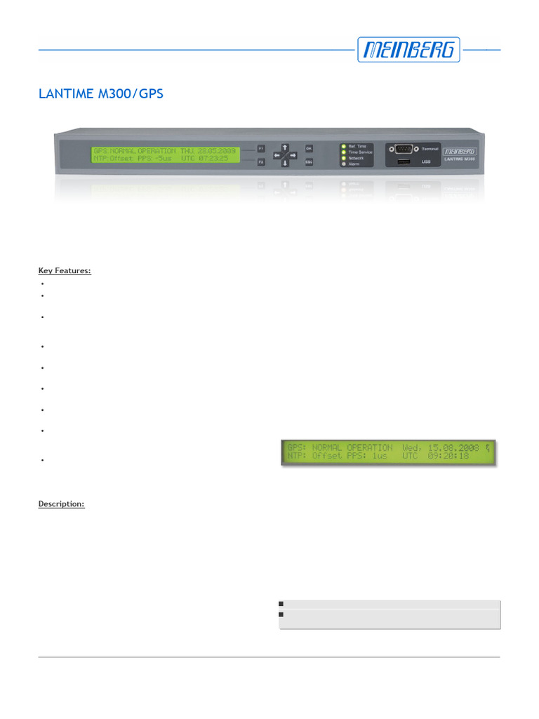 LANTIME M300/GPS NTP Time Server Overview | PDF | I Pv6 | Power Supply