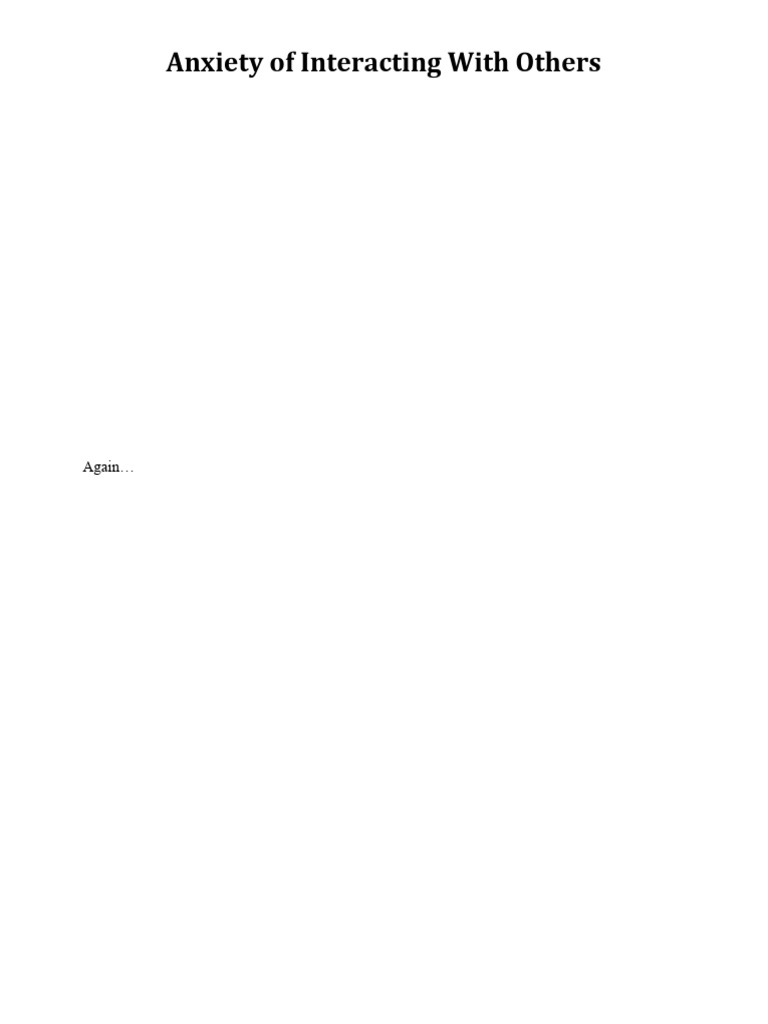 Anxiety, Insecurities | PDF
