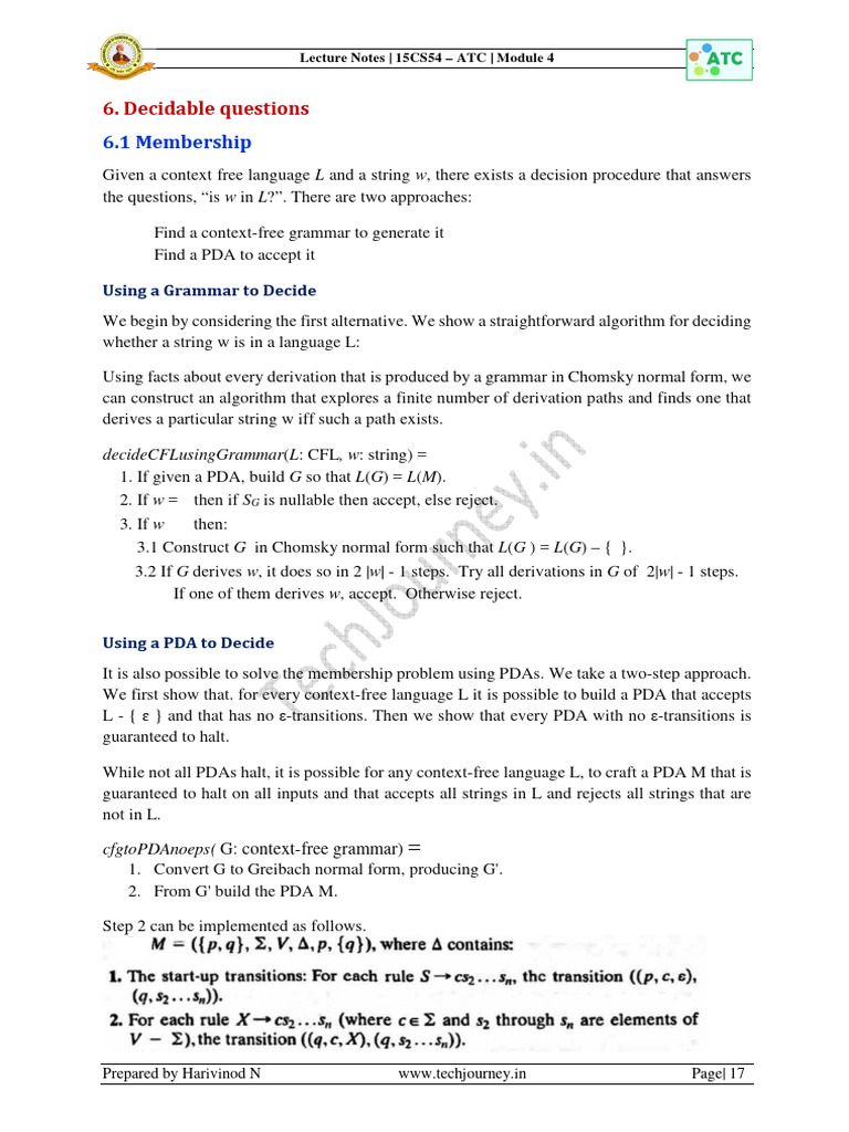 Decidable and Undecidable Questions in CFL | PDF | Personal Digital ...