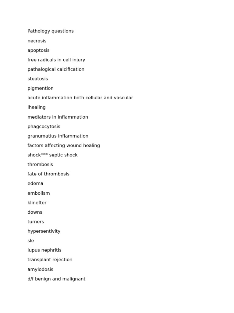 Pathology Question | PDF