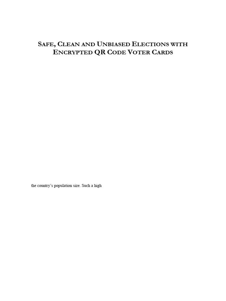 Encrypted QR Code Voter Cards for Elections | PDF | Key (Cryptography ...
