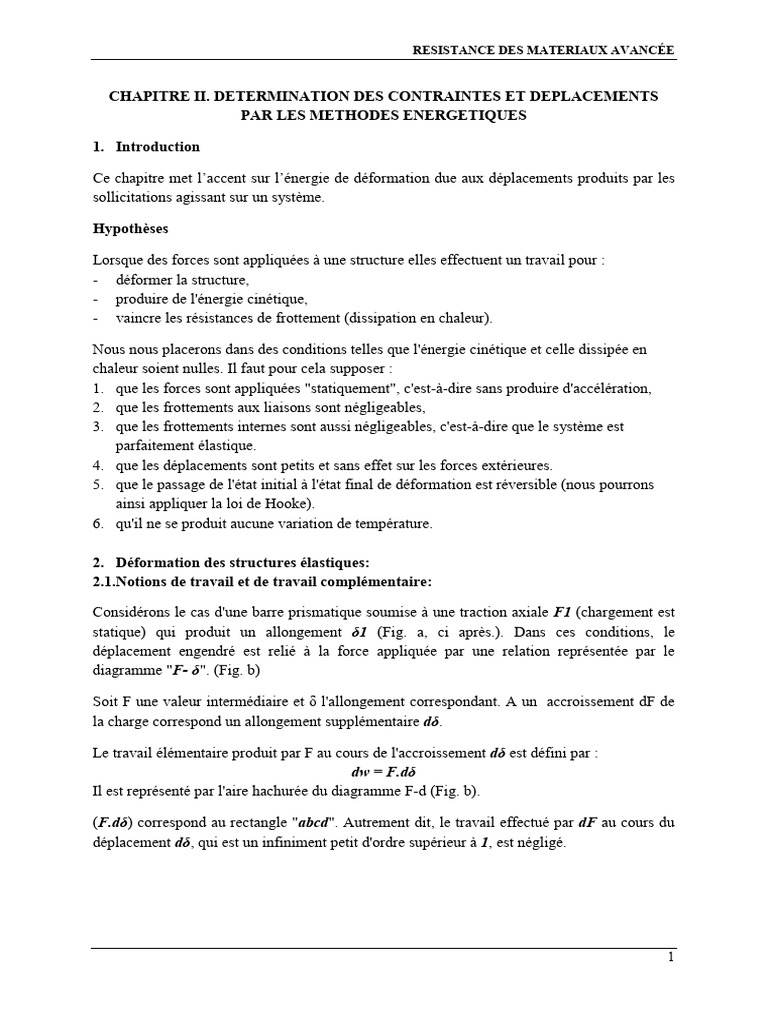 Contraintes et Déplacements en Mécanique | PDF | Résistance des ...