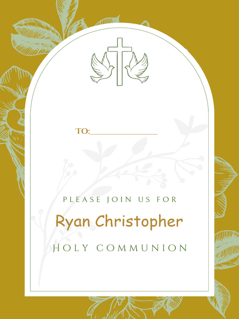 Ryan Christopher's First Holy Communion Invitation | PDF