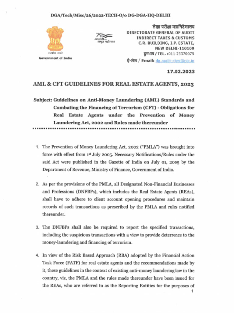 AML & CFT Guidelines Dated 17-02-23 | PDF | Terrorism Financing | Money ...