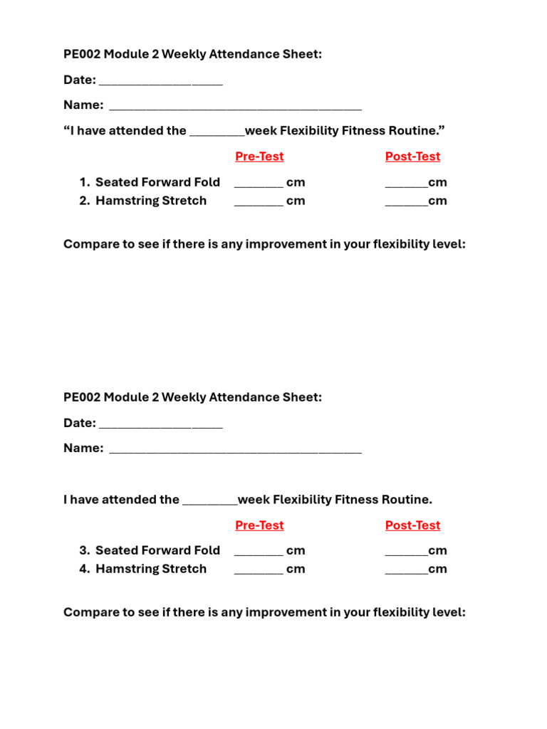 Pe002 module 2 weekly attendance sheet pdf