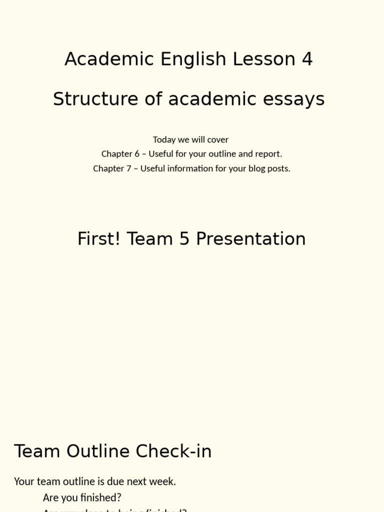 AE Lesson 4 - Structure of Academic Essays | PDF | Essays | Citation