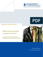 Military-Owned Businesses: Corruption & Risk Reform: Background Papers - Risk Review