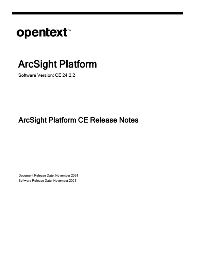 Arcsight Platform 24.2.2 Release Notes | PDF | Apache Hadoop | Databases
