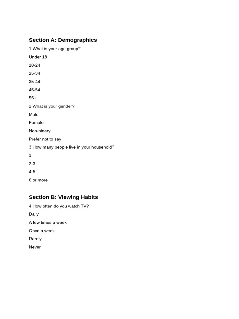 Mass Media Survey | PDF | Wellness | Lifestyle
