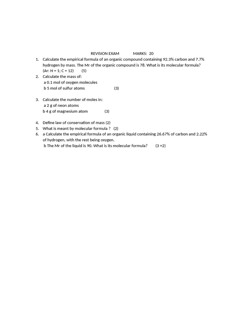 Revision Exam Harshit 17th October | PDF