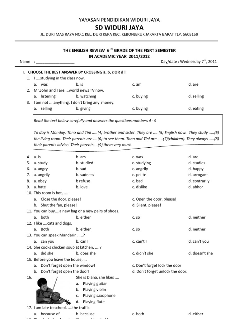 Soal Uts Bahasa Jawa Kelas 6 Semester 1 Juragan Les