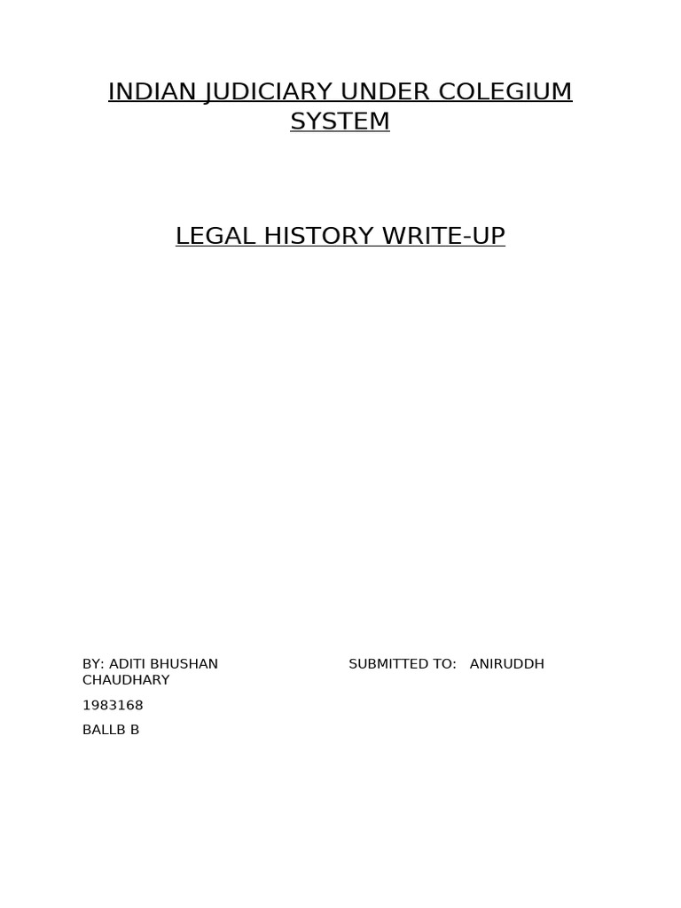 Collegium System in Indian Judiciary | PDF | Supreme Court Of India | Judge