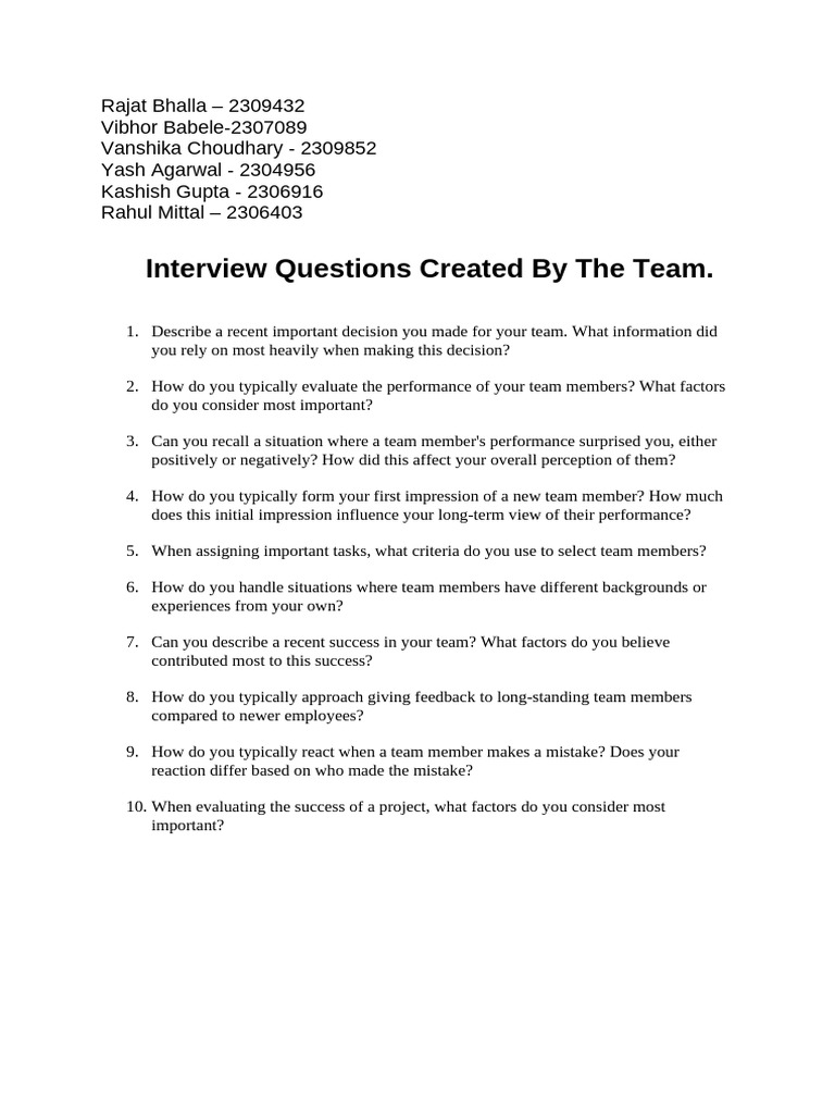 Free Printable Aunt Interview Questions Pdf