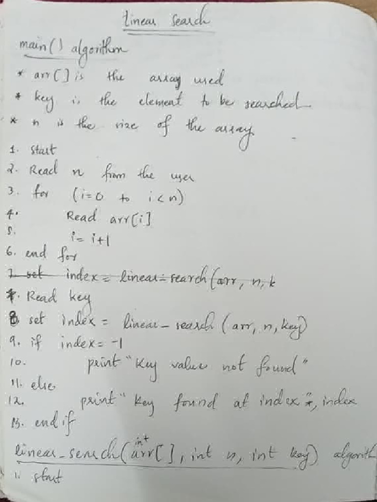 Linear Search Algorithm Using C | PDF