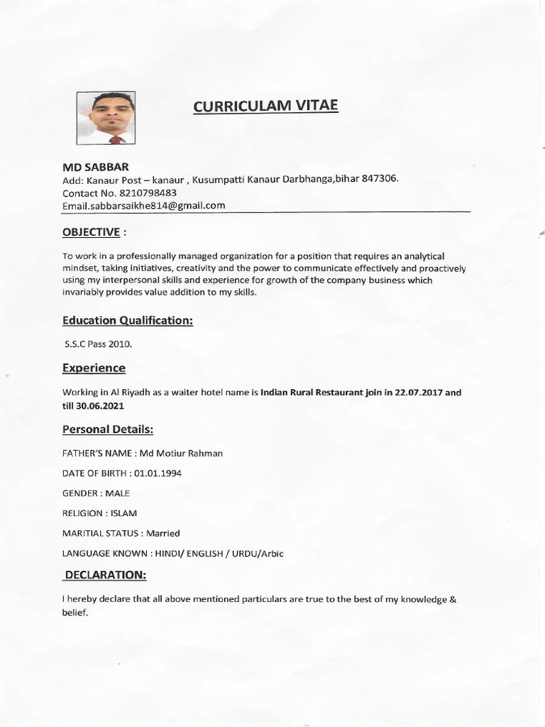 Mohd. Sabbar | PDF