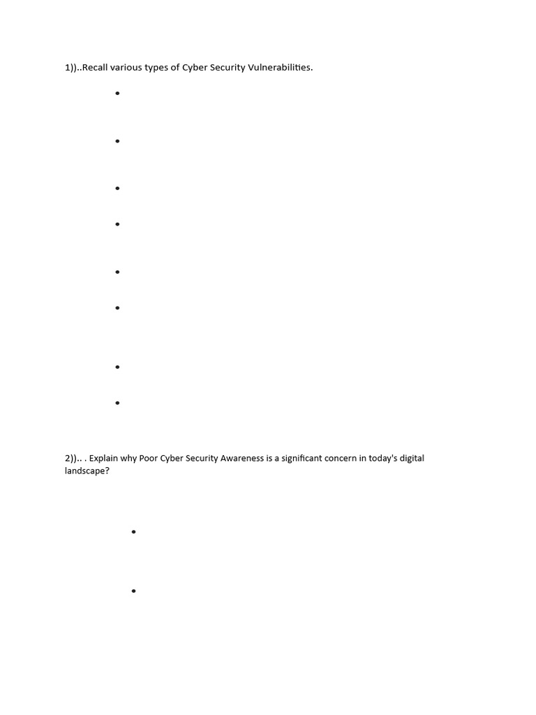 Cyber Security Vulnerabilities Explained | PDF | Security | Computer ...