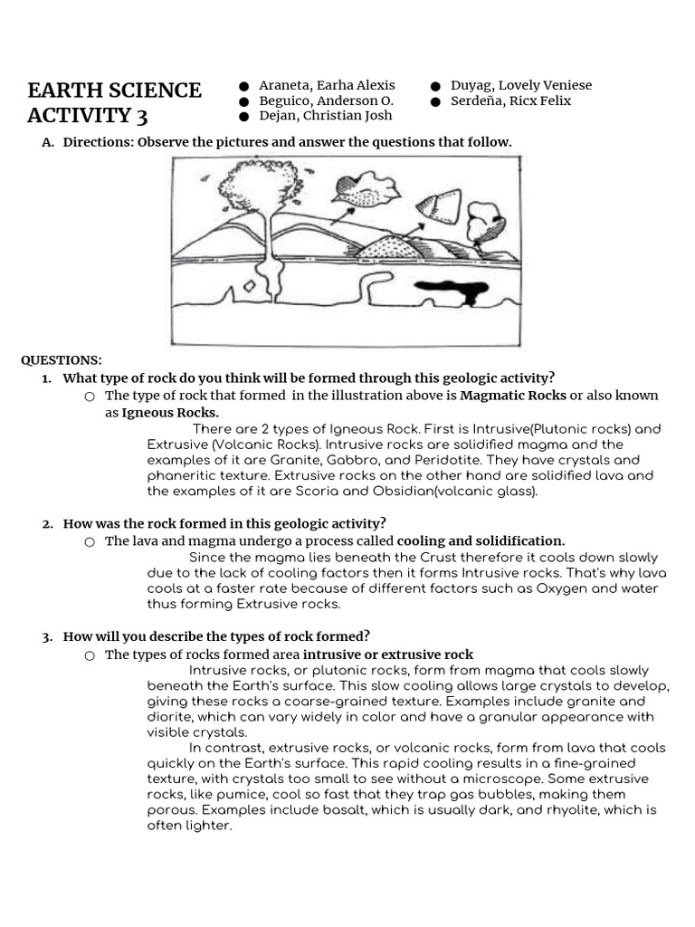Earth Science Pdf Rock Geology Igneous Rock