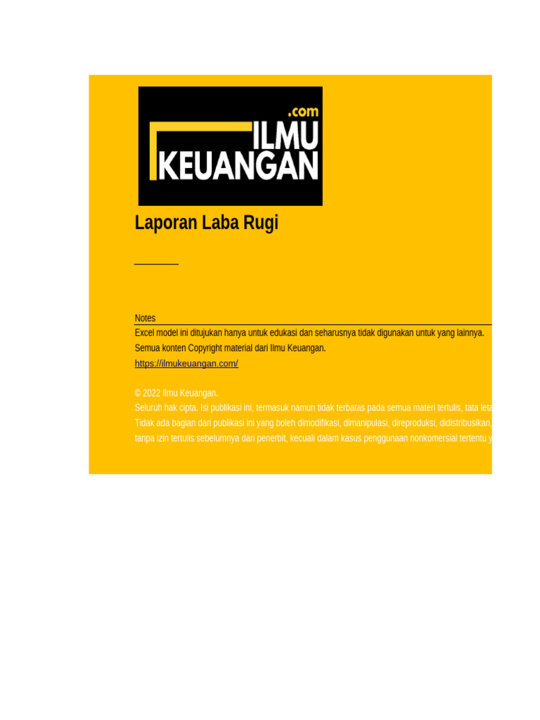 IK - Template Laba Rugi | PDF | Pengelolaan Keuangan & Uang