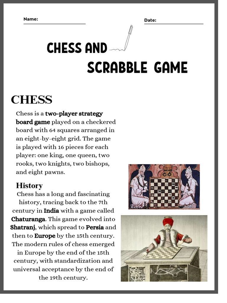 Scrabble & Chess: Rules and History | PDF | Abstract Strategy Games | Chess