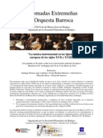 II Jornadas de Orquesta Barroca  Cartel información