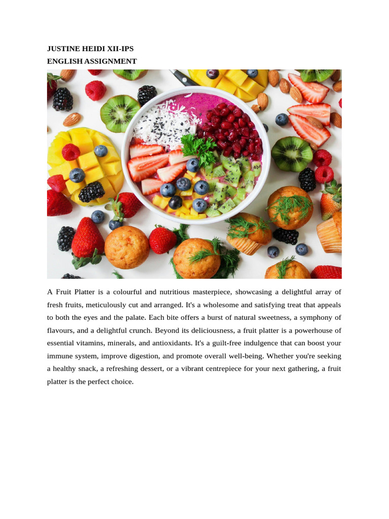 Benefits of a Fruit Platter | PDF | Cooking, Food & Wine | Wellness