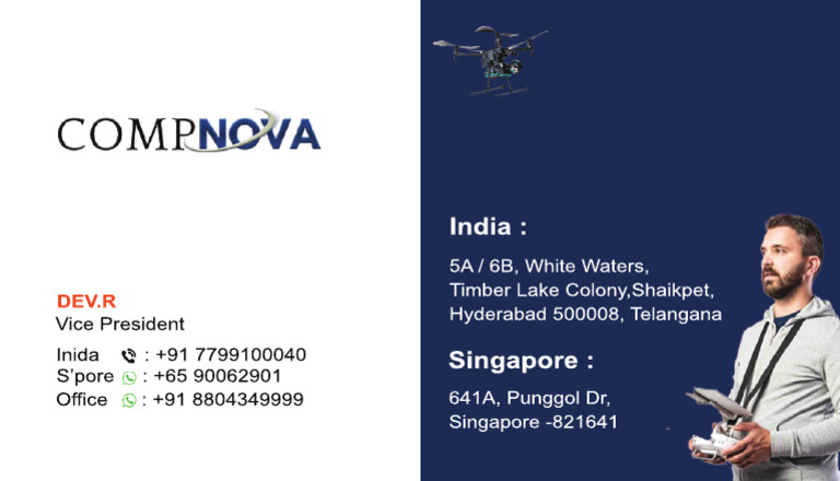 Compnova DEV Visiting Card Front Blue | PDF