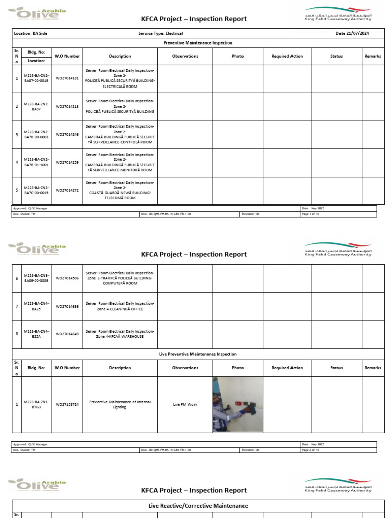 Baptistown Electrical Inspection Report | PDF | Manufactured Goods ...