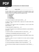 Escala CD-RISC 10: Cuestionario de Resiliencia | PDF | Relaciones ...