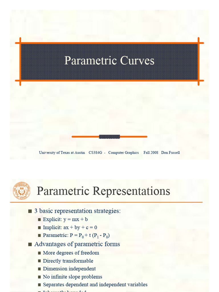 Parametric Curves in Computer Graphics | PDF | Mathematical Analysis ...