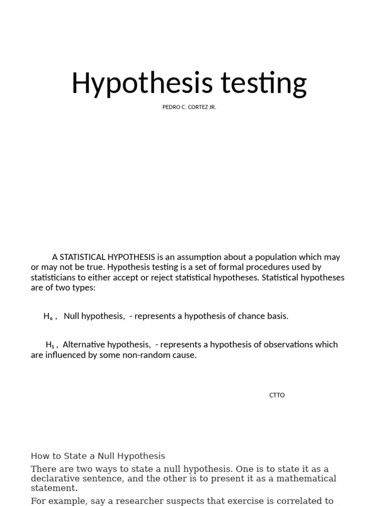 Understanding Null Hypothesis Testing | PDF | Hypothesis | Statistical ...