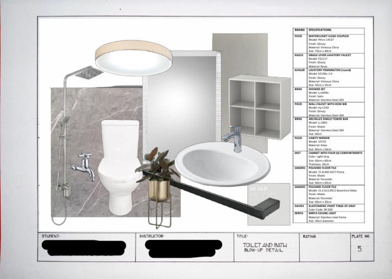 Bathroom Design Mood Board Sample | PDF | Home & Garden