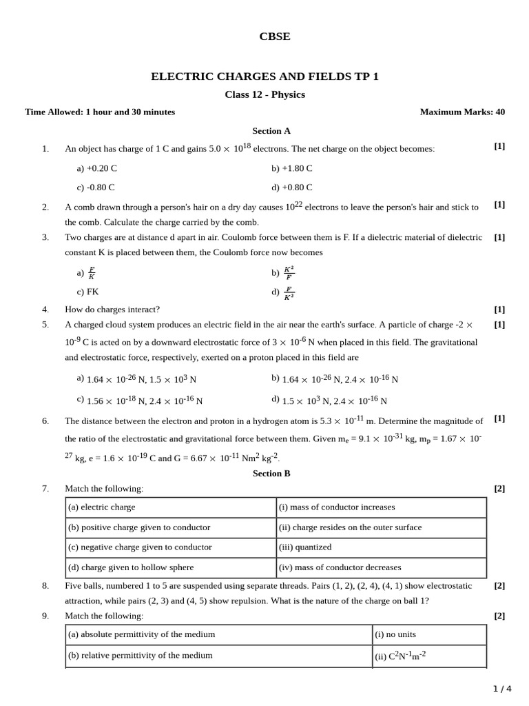 Electric charges and fields tp 2 properties of electric charge