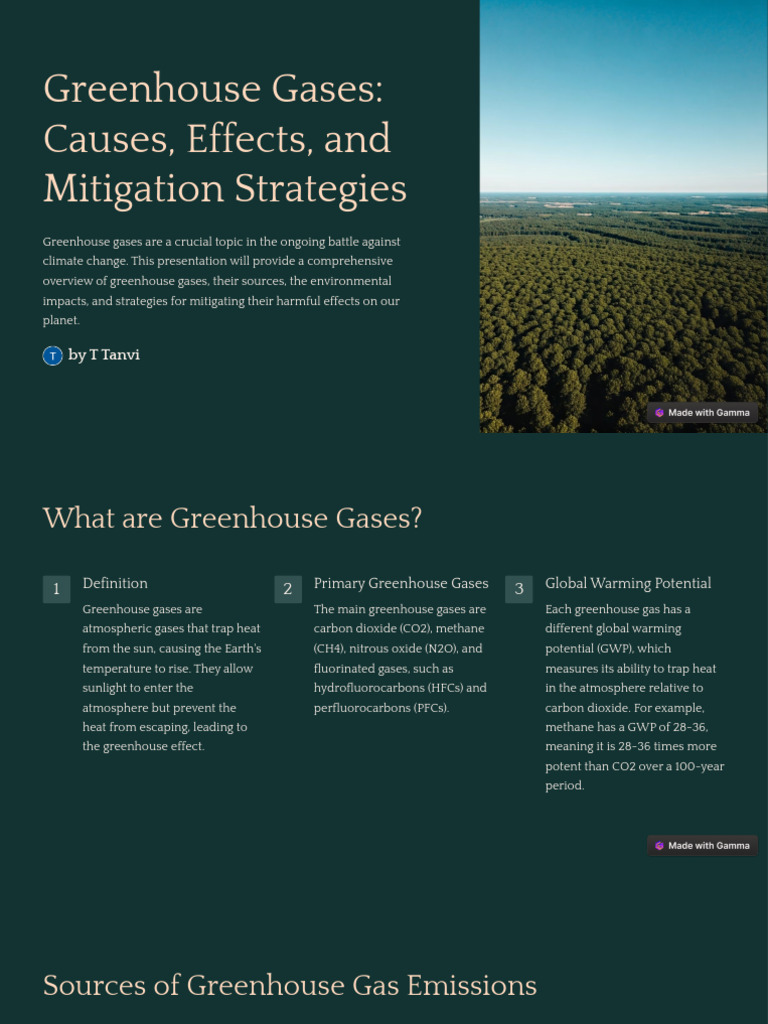 Greenhouse Gases: Causes and Solutions | PDF | Climate Change ...