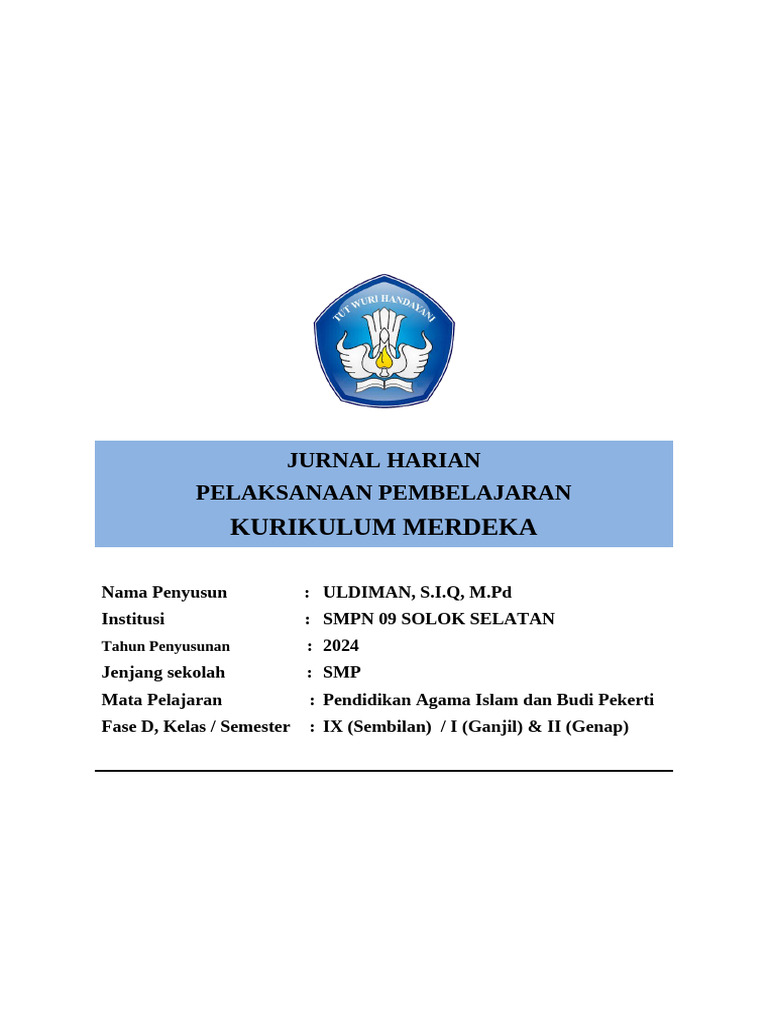 Jurnal Mengajar Harian Kurikulum Merdeka | PDF | Karier & Perkembangan ...
