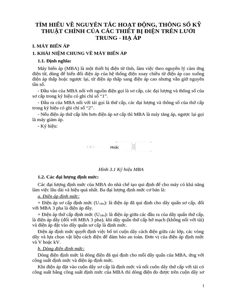 Nguyen Tac Hoat Dong Cua Cac Thiet Bi Tren Luoi Dien | PDF