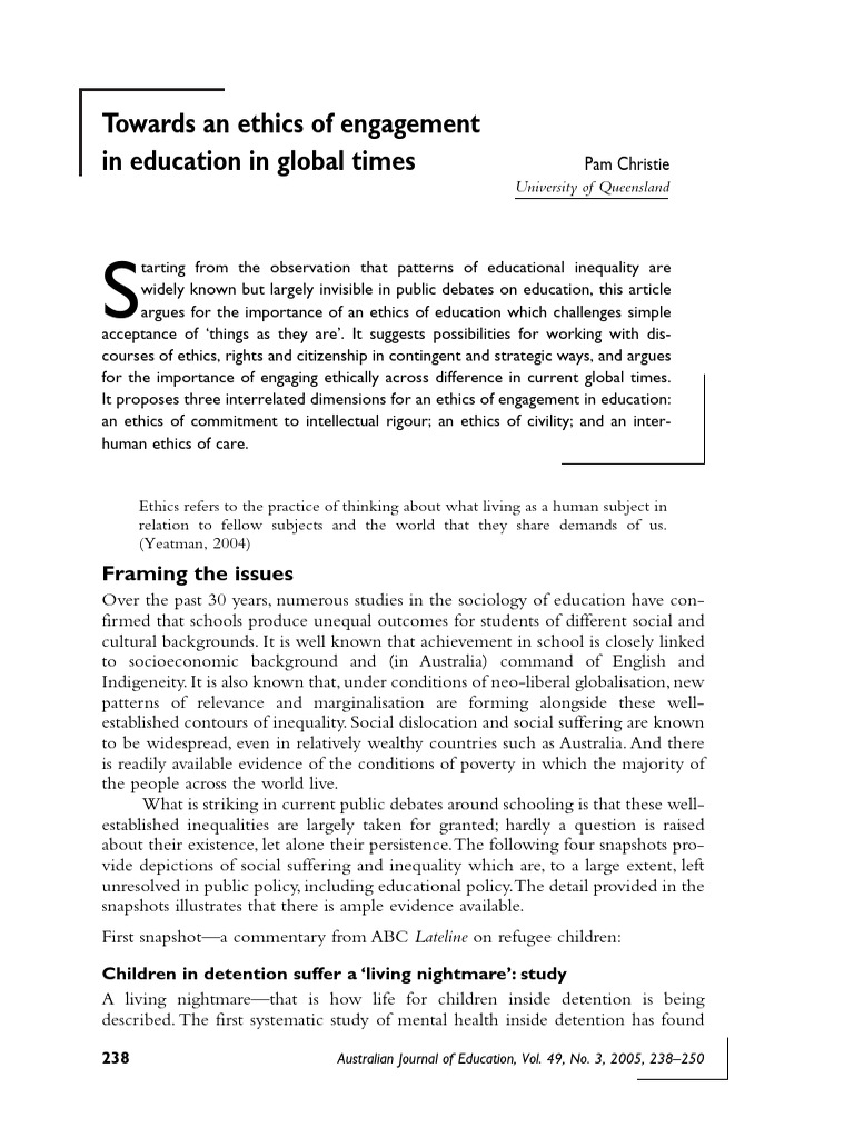 Ethics of Engagement in Global Education | PDF | Discourse | Poverty ...