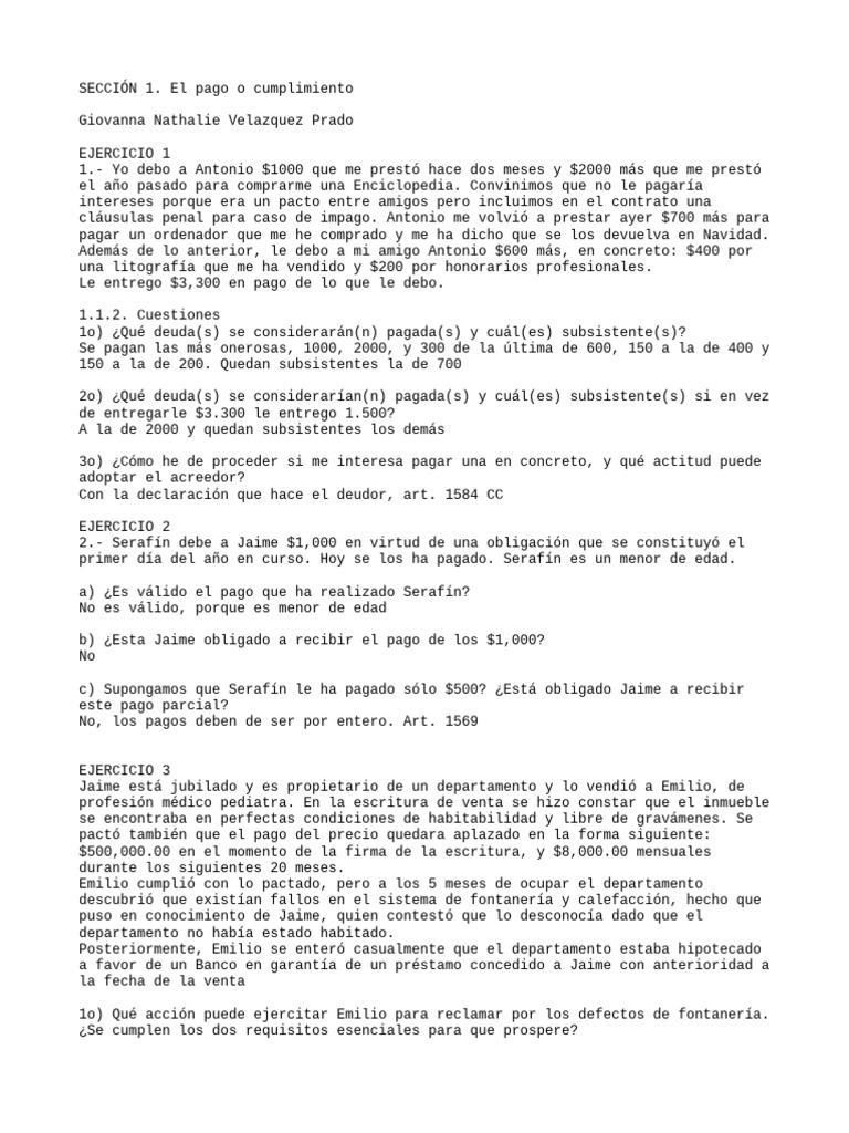 Deudas y Cumplimiento de Obligaciones | PDF | Pagos | Derecho empresarial