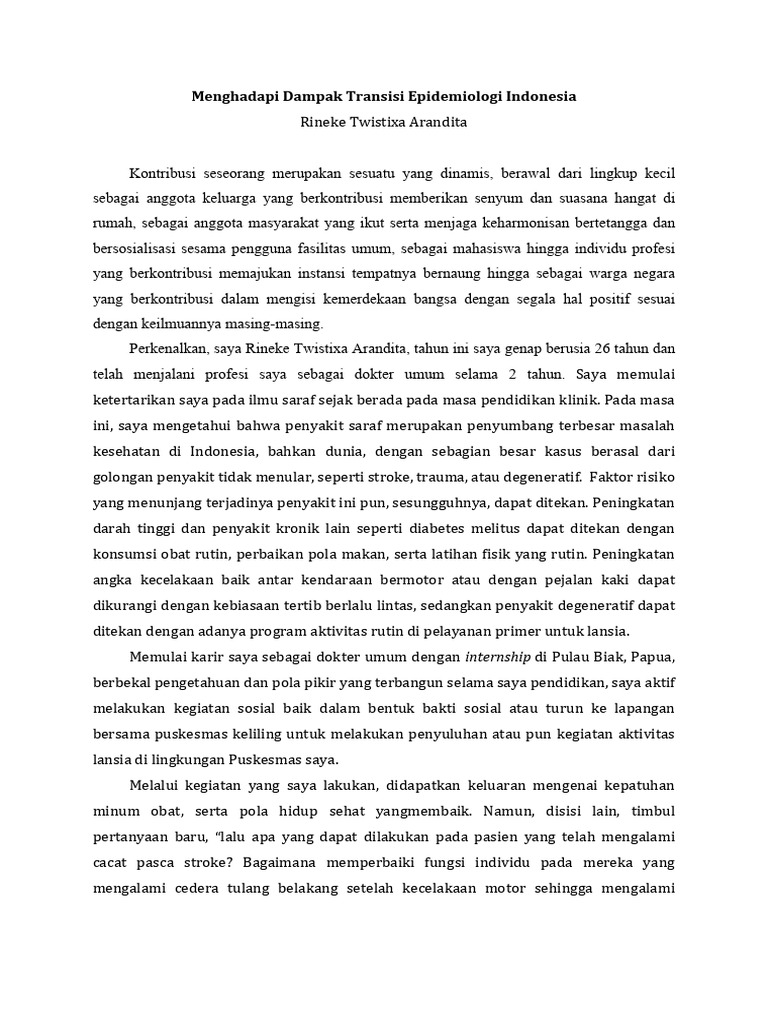 Transisi Epidemiologi dan Kesehatan Saraf | PDF