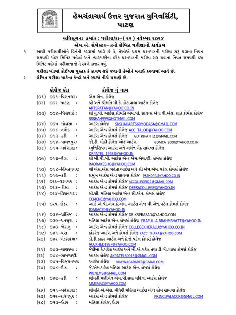 M.A. Sem III Exam Schedule 2024 | PDF | Liberal Arts Education